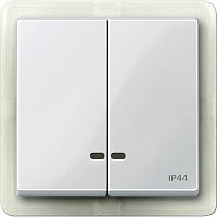 Лицевая панель Schneider Electric Merten System M для 2-кл. выключателя с подсветкой IP44 белый